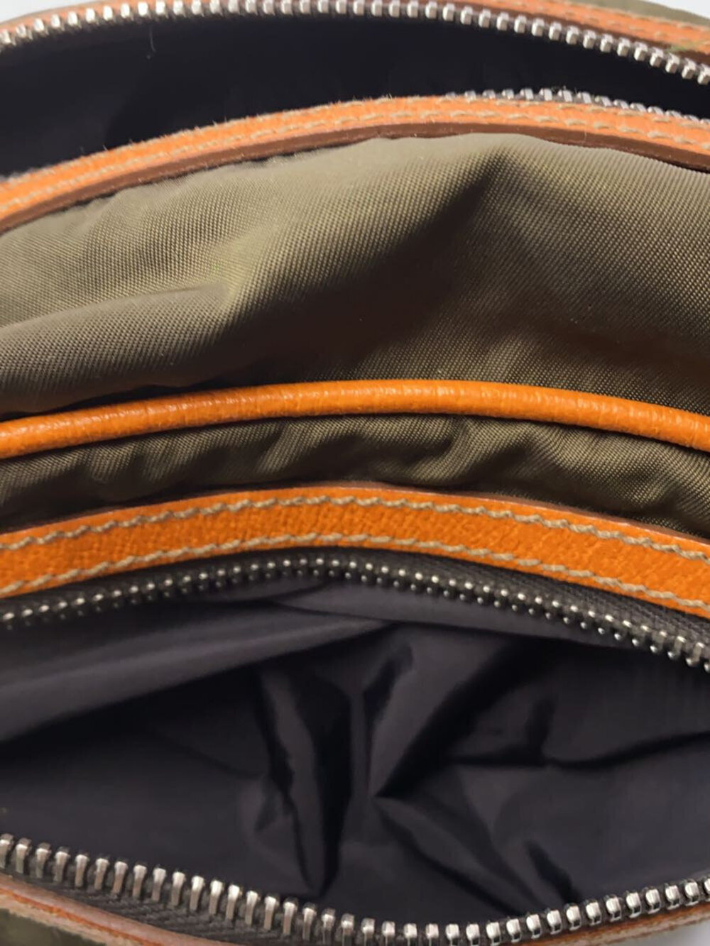 Prada Tessuto pouch khaki green brown leather - Picture 7 of 7